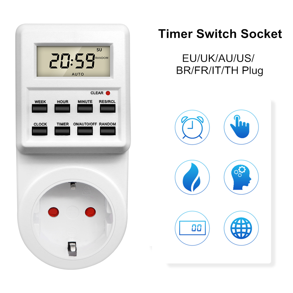 Kitchen Appliances Uk - Electronic Digital Timer Switch Socket 24