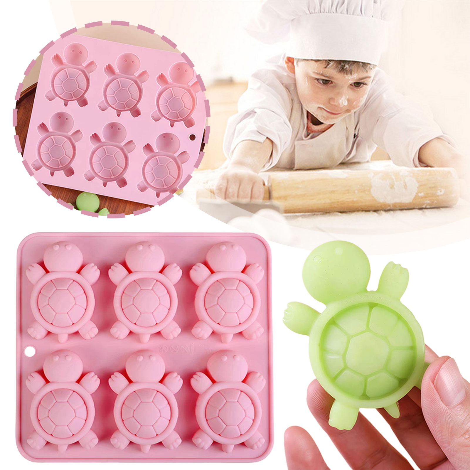 Turtles Ice Tray 3D Tortoises  - đánh giá và giá Kitchen Appliances Baking