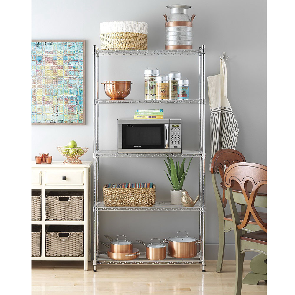 5‑Tier Storage Shelves Silver  - đánh giá và giá Kitchen Appliances Warehouse