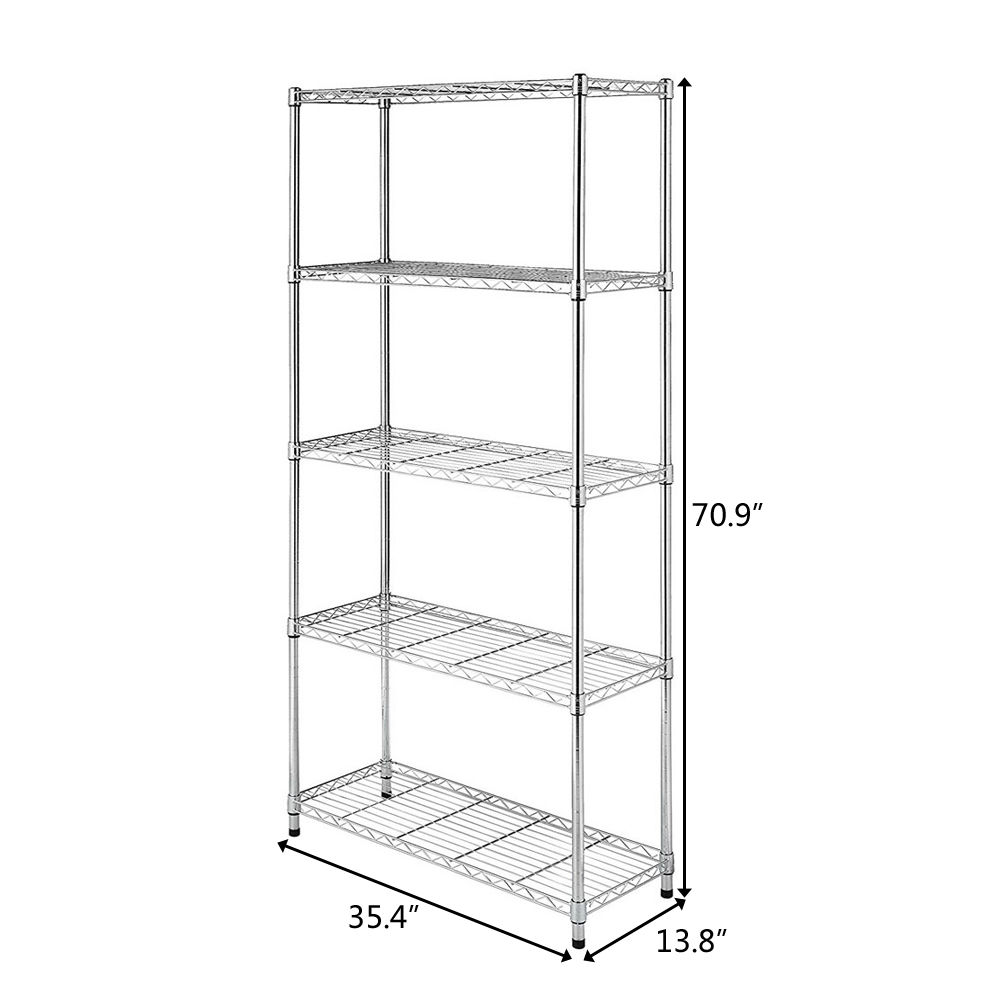 5‑Tier Storage Shelves Silver  - đánh giá và giá Kitchen Appliances Warehouse